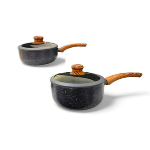 Modern Pots&<b>Pans</b> Bakelite <b>Handles</b> Glass Lids Dishwasher Oven Safe 8-Piece Ceramic Non-Stick Cookware Set for Gas Induction - Product Image 2