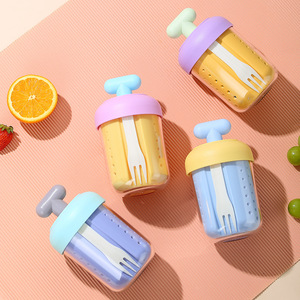 Portable Oatmeal Yogurt Cup With Spoon And Lid Microwaveable <b>Travel</b> Food <b>Container</b> Cylinder Shape For On The Go Meals - Product Image 4