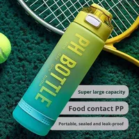 Botol Air Olahraga Plastik Termal Kapasitas Besar 1000ML Mulut Lebar, Aman untuk Mesin Cuci Piring, Cocok untuk Bersepeda di Luar Ruangan, Unisex Amerika