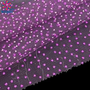염색 폴리에스터 강화 메쉬 보라색 별이 빛나는 하늘 분말 코팅 호일 얇은 명주 그물 메쉬 니트 원단 반짝이 내마모성 원단 원피스 - Product Image 6