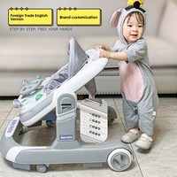 Marche-bébé multifonctionnel Premium HOPKIDS MLT-611 avec musique, poussoir pour garçons et filles, 3-en-1, anti-basculement, anti-jambes en O, charge maximale 20 kg