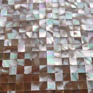 Quadratisches Badezimmer fliesen backs plash trochus nacre shell mosaik