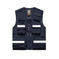 Achat groupé Gilet en polypropylène personnalisé avec logo, bandes réfléchissantes, pour personnel de sécurité, communications d'urgence, sauvetage incendie, extérieur