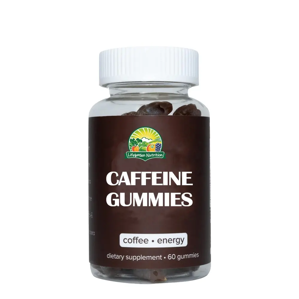 OEM Etiqueta Privada impulso de energía cafeína y extracto de hierbas gomitas con infusión gomitas con cafeína