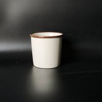 Tasse en céramique de style gobelet en papier émaillé, résistante aux hautes températures, compatible micro-ondes, au design moderne et minimaliste pour la maison