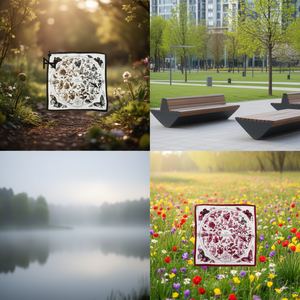 Foulard Quadrato con Stampa Floreale a Farfalla 70x70Cm, Accessorio Moda Donna - Product Image 2