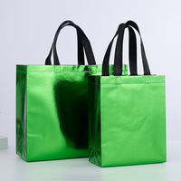 Sacs de courses en non-tissé recyclé avec logo personnalisé, sacs de courses en non-tissé laminé avec poignées pour le shopping