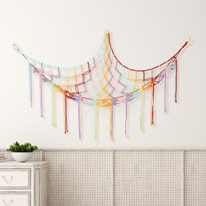 Al por mayor Organizador de almacenamiento colgante de pared para esquina, tipo hamaca de malla tejida de algodón, para juguetes de peluche infantiles y animales de bebé - Product Image 6