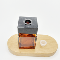 Flacon carré de luxe en verre cristal 100 ml avec bouchon à vis anti-déversement pour huiles essentielles, parfums et diffuseurs à bâtonnets, idéal pour la décoration intérieure