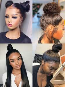 Perruque en cheveux humains brésiliens Remy sans colle, lisse et soyeux, avec cheveux de bébé, transparente, pour femmes noires, vente en gros HD 360 Full - Product Image 6