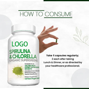 Kualitas Terbaik manfaat kesehatan kapsul chlorella spirulina organik binaraga Ganggang alami kapsul suportif spirulina - Product Image 3