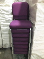 Silla de hierro apilable de lujo cómoda multicolor con almohadilla trasera sillas de púlpito de iglesia para Iglesia