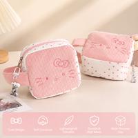 Sac bandoulière mini en velours côtelé personnalisé pour femme, sac à bandoulière mignon à motif de dessin animé, petite pochette cosmétique avec sangle réglable OEM ODM
