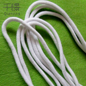 Nhà Sản Xuất Cung Cấp 100% Bông Dây Kéo Túi Màu Trắng Bện Áo Vẽ Dây 5 Mm Tráng Kết Thúc Cho Hàng May Mặc Và Giày - Product Image 6