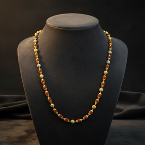 Traditional Rudraksha Gold <b>Mala</b> <b>Necklace</b> with Decorative Beads Elegant Daily Wear <b>Mala</b> <b>Necklace</b> Beads Yoga Jewelry Religious - Product Image 2