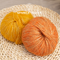 Fil à tricoter et à crocheter DIY pour écharpes et châles, en mohair à poils longs, fantaisie, moelleux, pailleté et métallique