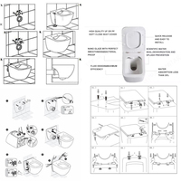 WC suspendu carré monobloc avec système Vortex, couleur mate, avec siphon en P, certifié CE, ISO