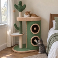 Arbre à chat en sisal avec griffoir et deux niches, stable et peu encombrant, pour vente en gros