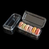 6 pièces boîtes d'emballage de Macaron jetables clair PET blister à clapet pour affichage de nourriture pour gâteau bonbons biscuit affichage boîte en plastique