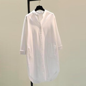 Nouvelle robe solide dames hauts t-shirt robe automne mode vêtements femmes vêtements à manches longues Boutique à la mode chemisier robe - Product Image 4