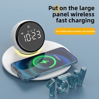 Magnétique 15W Smartphone Chargeur Rapide Sans Fil Smart Desktop Night Light LED Display White Noise BT Speaker Digital Alarm Clock