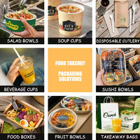 Groothandel Wegwerp Voedselcontainers Ronde Rechthoekige Kraft Papieren Schaal met Doorzichtig Deksel 500ml 750ml 1000ml voor Fruit Lunch Salade