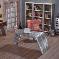 Table de bureau latérale de style aviateur, design aile d'avion, aluminium, vintage, industrie aéronautique, sur mesure