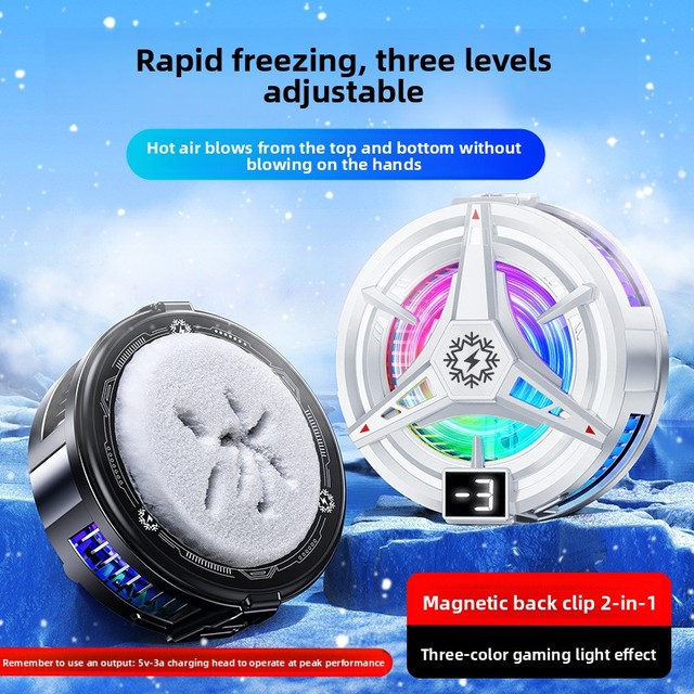 New Magnetic Semiconductor ABS Alloy Phone Cooler TL07 Ice-Cooling Model Digital Display Adjustable LED Powerful