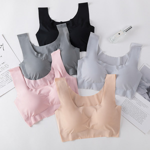 <span class=keywords><strong>Soutien</strong></span>-<span class=keywords><strong>gorge</strong></span> de <span class=keywords><strong>sport</strong></span> tout-en-un sans fil, sans couture, push-up, solide, sportif, absorbant les chocs, grande taille, pour le yoga et le sommeil - Product Image 1