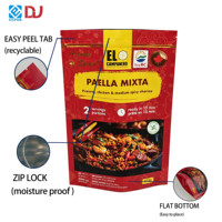 Bolsa de embalaje de alimentos para paella española de alta resistencia para pedidos al por mayor, con cierre hermético y cremallera resellable, ideal para chicles.