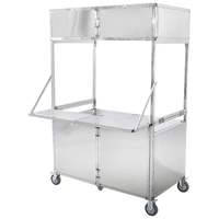 Chariot pliable en acier inoxydable pour la vente de snacks de rue, remorque alimentaire remorquable pour barbecue, idéal pour la vente au détail, la plage et les marchés
