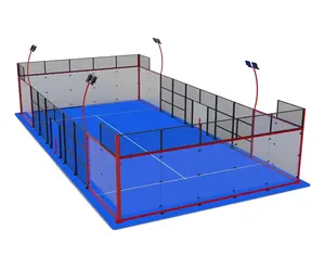 Hot Sale Hochwertige Big Discount Panorama Paddel Tennisplatz 20*10 M Größe Outdoor Sport Padel Court Padel Tennisplatz Sup