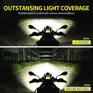 Zweifarbiger Motorrad-LED-Scheinwerfer Zusätzliche Kühlergrill-Leuchte Einzellinse IP68 Wasserdicht <span class=keywords><strong>M1Pro</strong></span> - Product Image 3