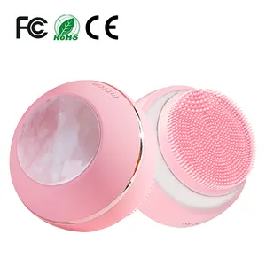 Alta calidad 31000 Rpm uso doméstico masaje profundo Sonic 3 colores Led limpieza Facial cepillo exfoliante Popular depurador facial eléctrico