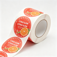 Impression de rouleaux d'étiquettes alimentaires rondes personnalisées, papier adhésif imperméable et résistant à l'huile pour l'emballage de sauces avec forme personnalisée