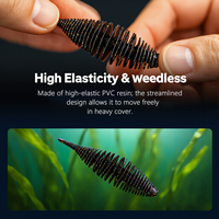 Leurre souple nervuré Ripple Gill, appât réaliste translucide à paillettes cuivrées, leurre flexible pour la pêche au bar