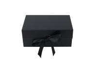 Boîte cadeau rigide magnétique noire en forme de livre, écologique, portable, à emballage plat, avec logo personnalisé estampé à chaud, en papier recyclable, impression quadricolore