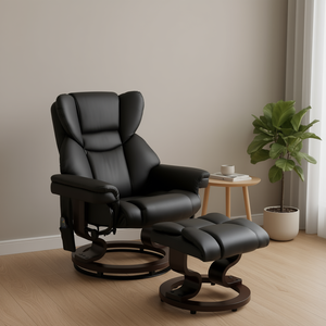 Fauteuil inclinable avec dossier réglable et repose-pieds, télécommande noire, inclinaison électrique, style contemporain, simili cuir - Product Image 2