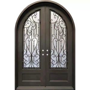 Puerta Francesa de Hierro Forjado Estilo Colonial Español, Directo de Fábrica, Forjada a Mano, con Adornos Ornamentados, Doble Cristal, Puerta de Entrada Exterior - Product Image 6