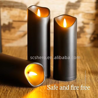 Bougies Pilier LED Artisanales Écologiques Sans Flamme Scintillantes, Fonctionnant sur Piles, en Plastique, avec Télécommande et Minuteur pour la Décoration Intérieure