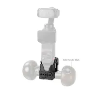 Support pliable à deux griffes intégré pour cage en alliage d'aluminium Insta360 Luna Pro / Luna Ultra avec trous de fixation 1/4"-20 et griffe porte-accessoire