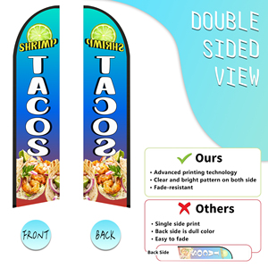 2,5*11,5 pies de alta calidad personalizado SHRIMP TACOS banderas de plumas bandera de playa para fiesta en la playa y promociones publicitarias - Product Image 2