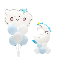 Ballons de décoration de scène licorne ange adorables, ballons en film d'aluminium nuage rose personnalisés pour fête d'anniversaire