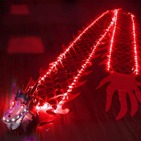 Nouveau Dragon Poi Lumineux du Nouvel An avec Tête de Dragon 3D, Queue de Dragon LED Lumineuse, Ruban de Danse Dragon, Faisceau Lumineux, Accessoire de Scène Extérieur