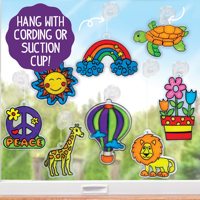 Kit de loisirs créatifs attrape-soleil graffiti à peindre, décoration de fenêtre suspendue, jouets d'activités quotidiennes pour enfants, ensemble de papeterie DIY