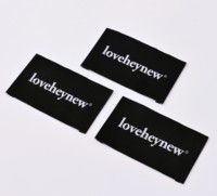 Étiquettes personnalisées pour vêtements, en satin de soie imprimé, avec logo de marque, pour chemises, étiquettes tissées pour vêtements