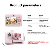 Cámara Infantil Portátil con Doble Cámara para Imprimir Videos y Fotos, Pantalla IPS HD de 2.4 Pulgadas, Regalo para Niños, Servicio OEM