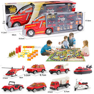 Tapis de jeu de <span class=keywords><strong>dessin</strong></span> <span class=keywords><strong>animé</strong></span> avec 4styles de voitures de secours. Ville Poli. Milit. <span class=keywords><strong>Camion</strong></span>-conteneur jouet tracteur de Construction - Product Image 2