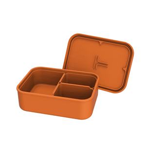 Multi-functional Sealed Heatable 1000ml Food Container Silicone 3-Chamber Bento <b>Box</b> Adult and Children <b>Lunch</b> <b>Box</b> - Product Image 4