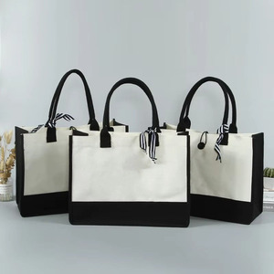 Sac fourre-tout en toile personnalisé pour femme, grande capacité, portable, pour la publicité et le shopping, commande en gros mixte, prêt à expédier (RTS) - Product Image 1